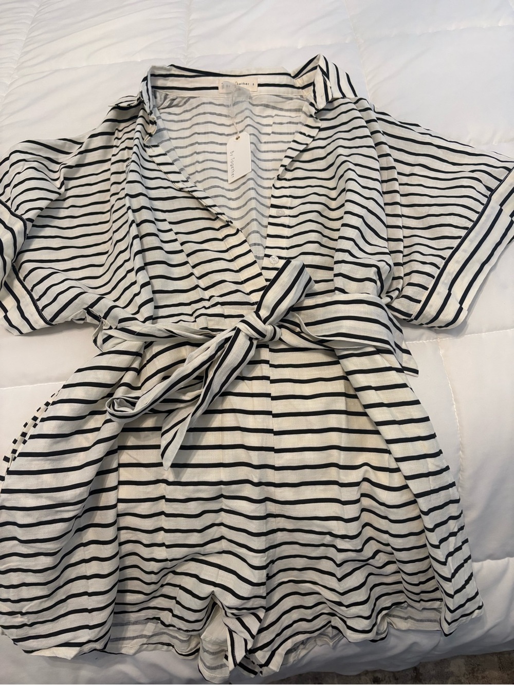 Together Black and White Striped Top